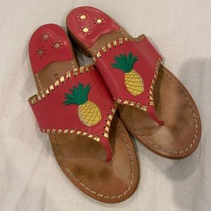 Embroidered Jack Rogers PINEAPPLE sandals | 8.5